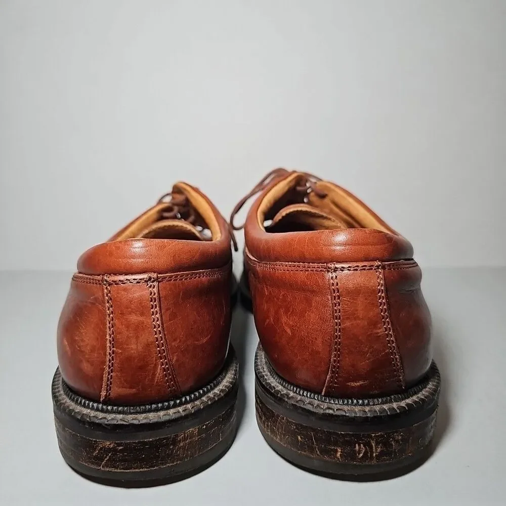 Men's Johnston & Murphy Passport Oxford Shoes 9M Brown Leather Cap-toe Italy